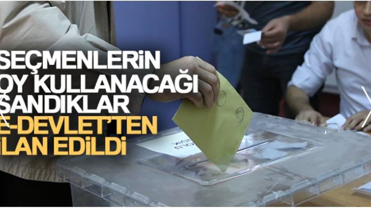 Seçmenlerin oy kullanacağı sandıklar E-Devlet'te