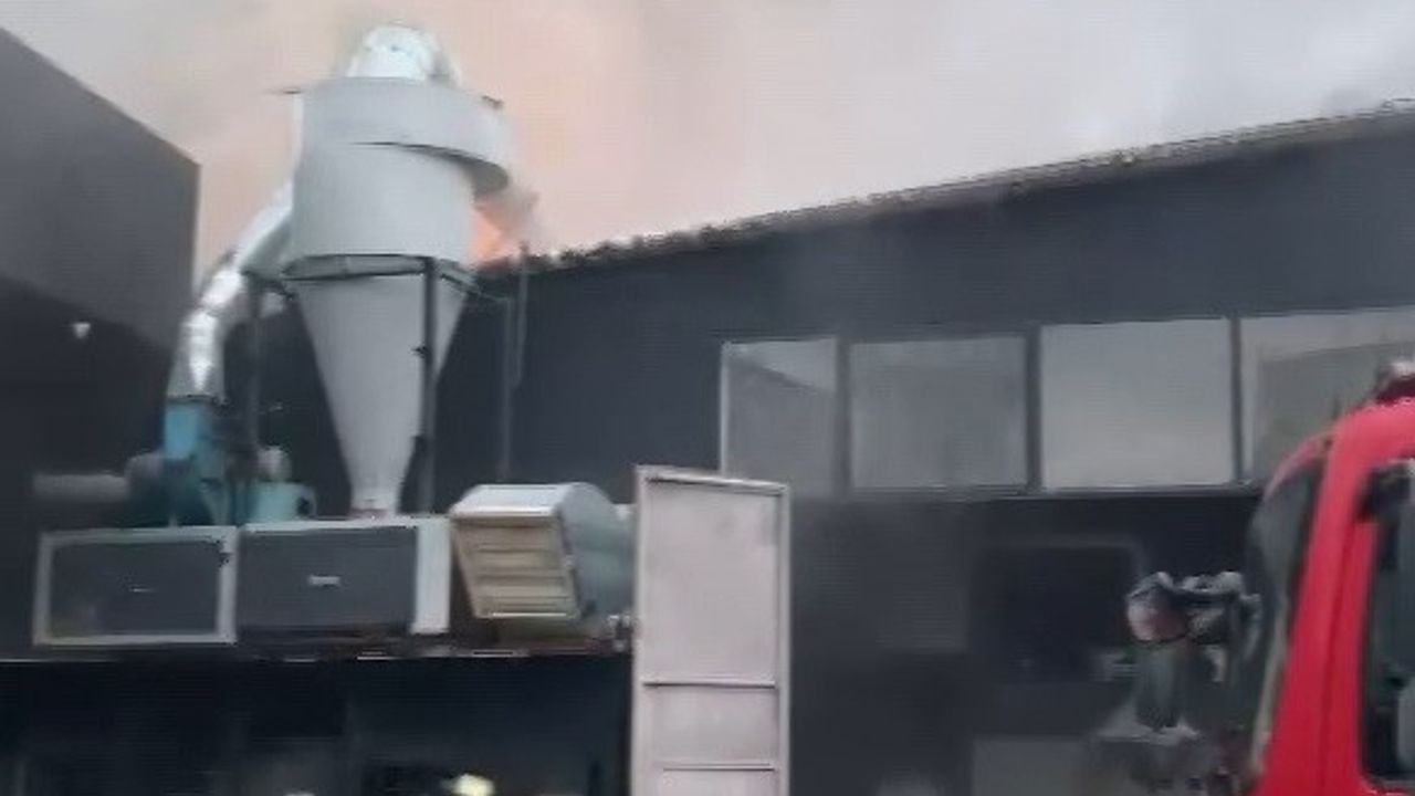 Mobilya imalathanesinde yangın paniği