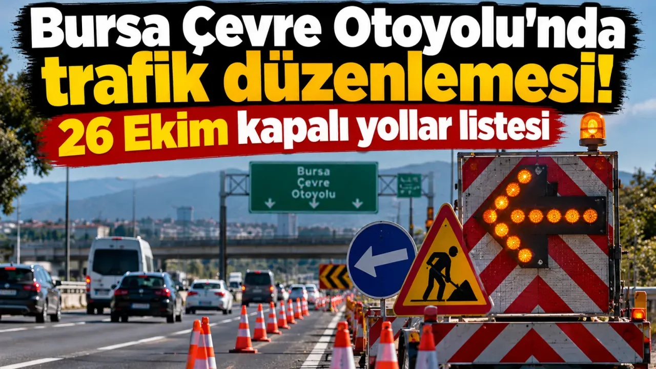 Bursa Çevre Otoyolu'nda trafik düzenlemesi! 26 Ekim kapalı yollar listesi