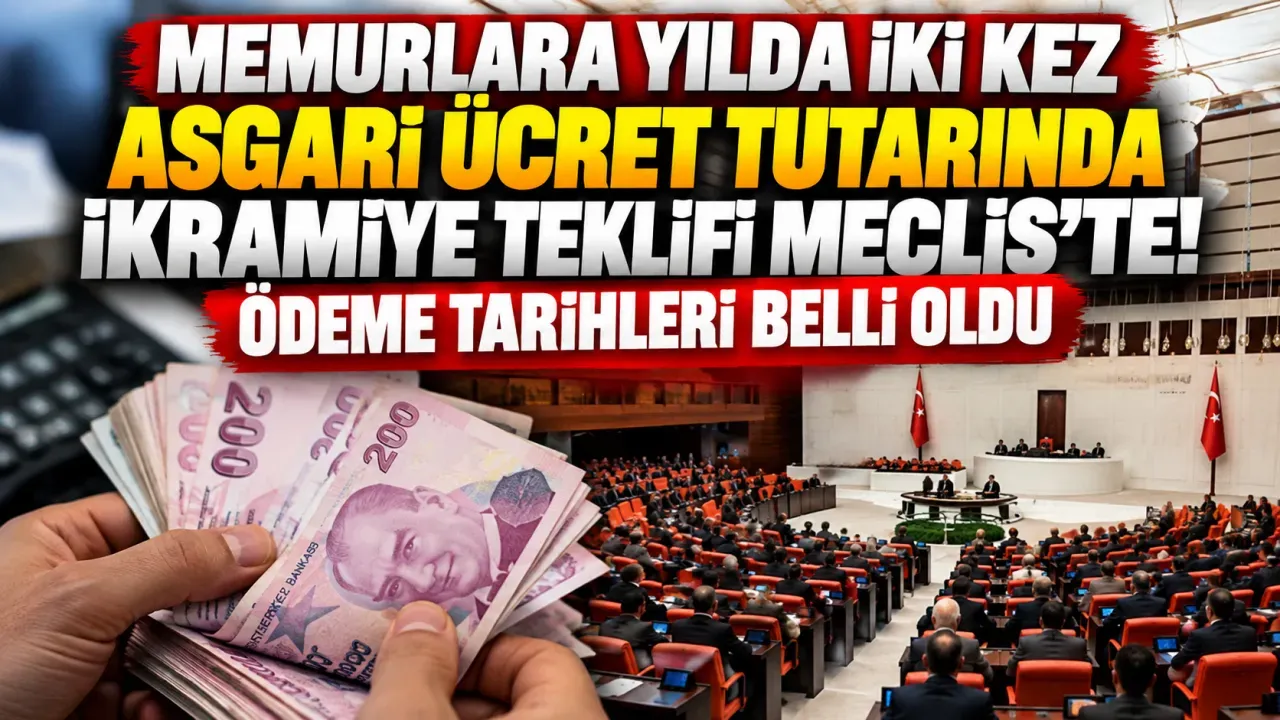 Memurlara Yılda İki Kez Asgari Ücret Tutarında İkramiye Teklifi Meclis’te! Ödeme Tarihleri Belli Oldu