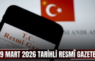 19 Mart 2026 Tarihli ve 33201 Sayılı Resmî Gazete