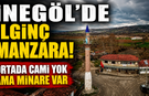 İnegöl'de İlginç Manzara! Ortada Cami Yok Ama Minare Var