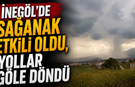 İnegöl'de sağanak etkili oldu, yollar göle döndü