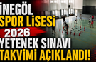 İnegöl Spor Lisesi 2026 Yetenek Sınavı Takvimi Açıklandı!