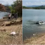 Babasultan Barajı’na uçan otomobil 5 metre derinlikten çıkarıldı
