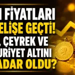 Altın fiyatları yükselişe geçti! Gram, çeyrek ve Cumhuriyet altını ne kadar oldu?