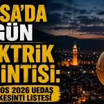 Bursa’da bugün elektrik kesintisi: 24 Ağustos 2026 UEDAŞ ilçe ilçe kesinti listesi