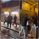 Bursa’da gece kulübü çıkışında kavga kamerada: Polis güçlükle ayırdı