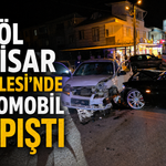 İnegöl Akhisar Mahallesi’nde iki otomobil çarpıştı