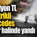 8 milyon TL Elektrikli Mercedes seyir halinde yandı