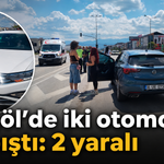 İnegöl’de iki otomobil çarpıştı 2 yaralı