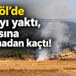 İnegöl’de tarlayı yaktı, arkasına bakmadan kaçtı!