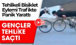 Gaziantep'te Tehlikeli Bisiklet Eylemi Trafikte Panik Yarattı
