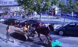 İlginç at arabası kazası!