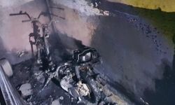 İnegöl'de motosiklet yandı kül oldu
