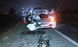 Aracın çarptığı motosiklet sürücüsü öldü