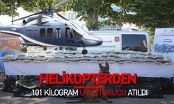 Helikopterden 101 kilogram uyuşturucu atıldı