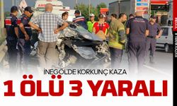 İnegöl’de korkunç kaza: 1 ölü 3 yaralı