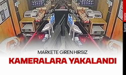 Markete giren hırsız kameralara yakalandı