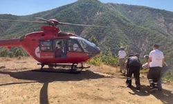 Ambulans helikopter mezradaki hastanın imdadına yetişti