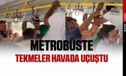 Metrobüste yer verme kavgasında tekmeler uçuştu