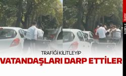 Konvoycular trafiği kilitleyip tepki gösterenleri darp etti