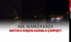 Akıl almaz kaza: Motorcu ile yaya çarpıştı