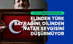 Cumhuriyetle yaşıt Harun dedenin elinden Türk bayrağı, dilinden vatan sevgisi eksik olmuyor