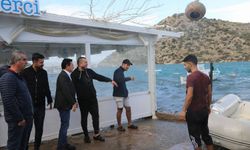 Bodrum Belediye Başkanı Ahmet Aras, Fırtına Zararı Sonrası Esnafları Ziyaret Etti