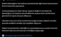 Adalet Bakanlığı Üst Kademe Yöneticileriyle İlgili Atama Kararnamesi Resmi Gazete’de Yayımlandı