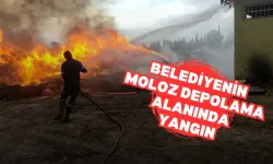 Belediyenin moloz depolama alanında yangın