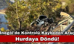 İnegöl'de Kontrolü Kaybeden Araç Hurdaya Döndü!