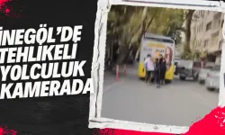 İnegöl'de tehlikeli yolculuk kamerada!