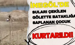 İnegöl'de Suları Çekilen Gölette Bataklığa Saplanan Çocuk Kurtarıldı