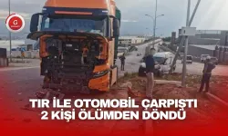 Tır ile otomobilin karıştığı feci kaza kamerada: 2 yaralı