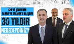 CHP'li Şahin'den Taban ve Salman'a Eleştiri: "30 Yıldır Neredeydiniz?"