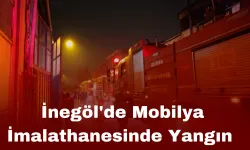 İnegöl'de Mobilya İmalathanesinde Yangın