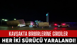 Tırların Kavşakta Çarpıştığı Kazada Yaralılar Hastaneye Sevk Edildi