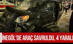 İnegöl’de Araç Savruldu, 4 Yaralı