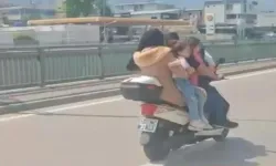 Bursa'da 5 Kişilik Aile Motosikletle Tehlikeli Yolculuk Yaptı