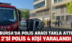 Bursa'da Polis Aracı Takla Attı! 2’si Polis 4 Kişi Yaralandı
