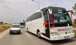 Bursa'da Yolcu Otobüsü Düğün Konvoyuna Girdi, Konvoyda Tehlikeli Anlar Kamerada