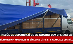 İnegöl ve Osmangazi’de Eş Zamanlı Dev Operasyon: Milyonlarca Makaron ve Binlerce Litre Etil Alkol Ele Geçirildi