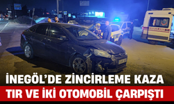İnegöl’de Zincirleme Kaza: Tır ve İki Otomobil Çarpıştı