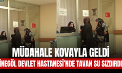 İnegöl Devlet Hastanesi’nde Tavan Su Sızdırdı, Müdahale Kovayla Geldi