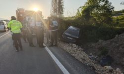 İnegöl'de Otomobil Yeni Yoldan Uçtu!