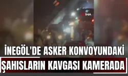 İnegöl'de Asker Konvoyundaki Şahısların Kavgası Kamerada!