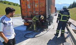 Ümitalan Rampasında Konserve Yüklü Tırda Yangın
