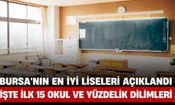 Bursa'nın En İyi Liseleri Açıklandı: İşte İlk 15 Okul ve Yüzdelik Dilimleri