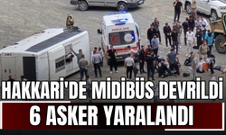 Hakkari'de Midibüs Devrildi, 6 Asker Yaralandı